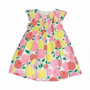SOLD Mini Boden Kids Dress 5-6 - Pink, Yellow, Green Floral Cap Sleeve Dahlia